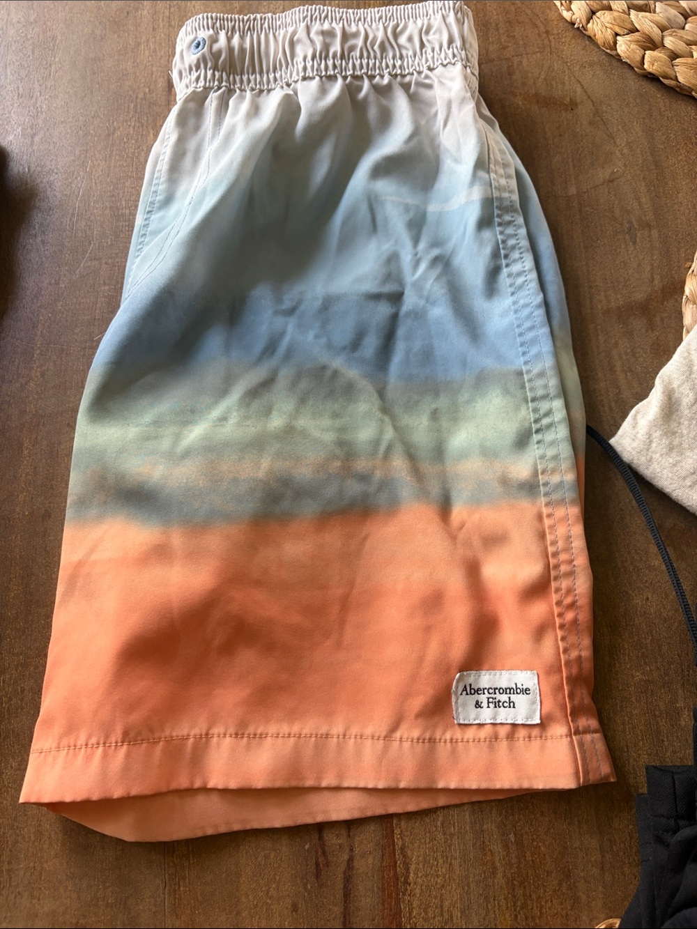 Abercrombie & Fitch Gradient Swim Shorts — Blue, Green, Orange